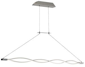 Sahara XL Linear Pendant 42W LED 3000K, 3400lm, Dimmable Silver, Frosted Acrylic, Polished Chrome, 3yrs Warranty