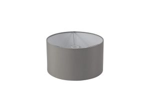 Sigma Round Cylinder, 300 x 170mm Faux Silk Fabric Shade, Grey/White Laminate