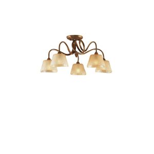 (0039 002) Tentacle 68cm Ceiling 5 Light E14, Rustic Gold