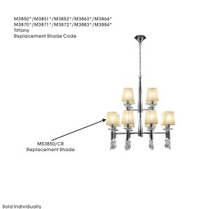 Tiffany Cream Shade Suitable For, M3850/3851/3852/3863/3864/3870/3871/3872/3883/3884 and FG