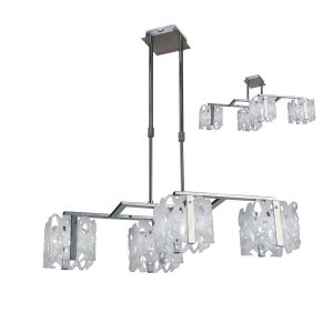 Tokio Rectangular Telescopic Convertible To Semi Flush 4 Light G9 Line, Gloss White/Polished Chrome