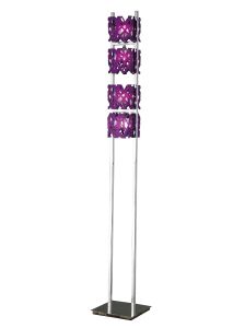 Tokio Floor Lamp 4 Light G9, Violet/Polished Chrome