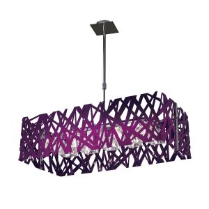 Tokio Rectangular Telescopic 10 Light G9, Violet/Polished Chrome