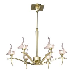 Viena 61cm Telescopic Pendant Round 6 Light G9, Polished Brass