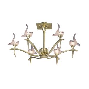 Viena 61cm Semi Flush Round 6 Light G9, Polished Brass