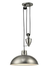 Wellington 37cm Pulley System Pendant 1 Light E27 Antique Nickel