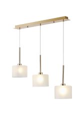 Penton Linear Pendant 2m, 3 x G9, French Gold/Frosted Type C Shade