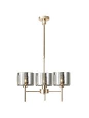 Penton 55cm Telescopic/Semi Flush, 3 x G9, French Gold/Chrome Lined Type C Shade